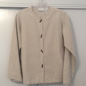 Liz Claiborne Linen Cotton Tan Jacket size 10